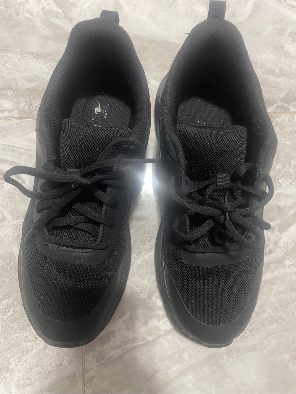 Women's Black Mesh Lace-Up Sneakers